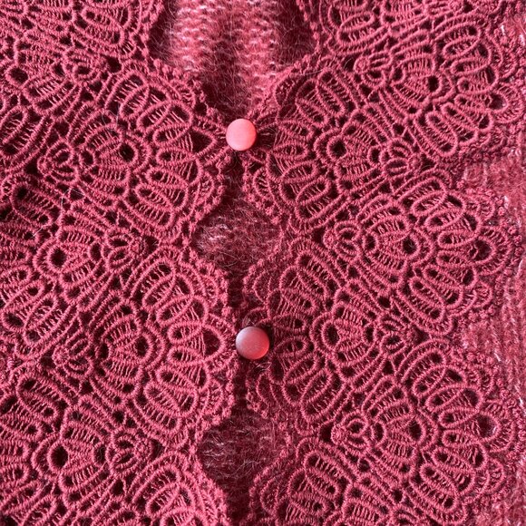 Sezane Anaelle Cardigan Sweater in Rosewood, Size L New - Picture 5 of 10